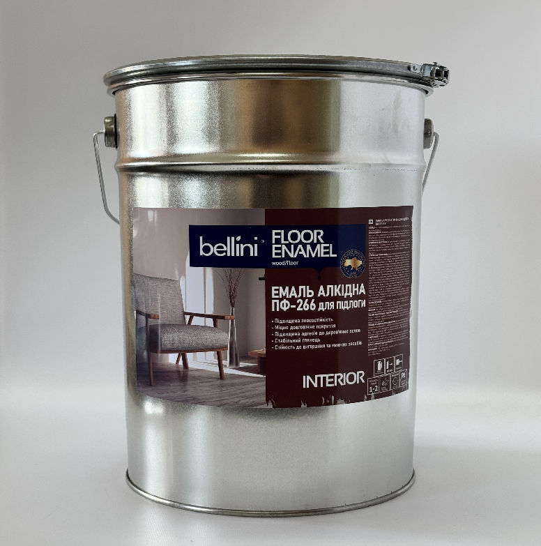 Емаль алкідна для підлоги "BELLINI" ПФ-266 (25кг) Жовто-коричнева